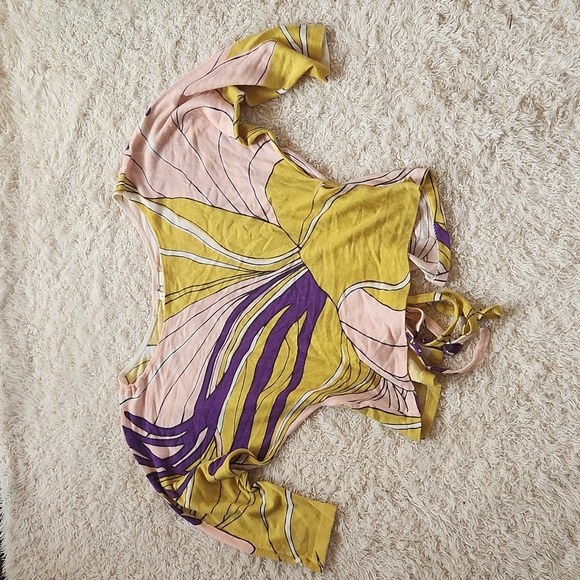 MOTH mod TRAMMA open back sweater Small anthropologie 3/4 sleeve knit belted top - Picture 2 of 5